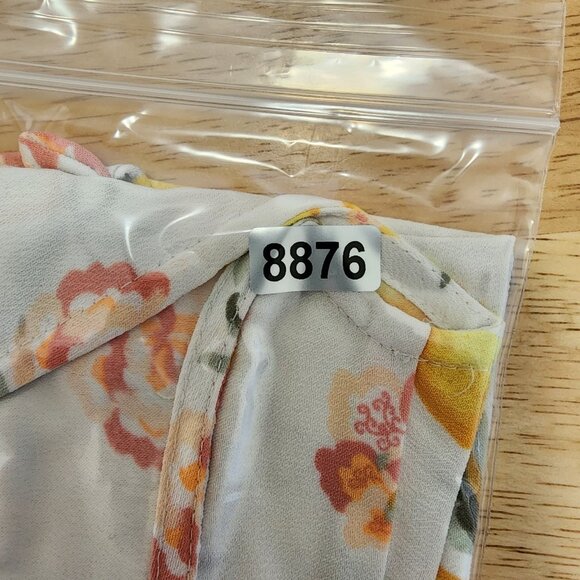 Loft Women's Short Layered Sleeve V Neck Blouse Top Lemons Print Polyester Sz L - Picture 13 of 13